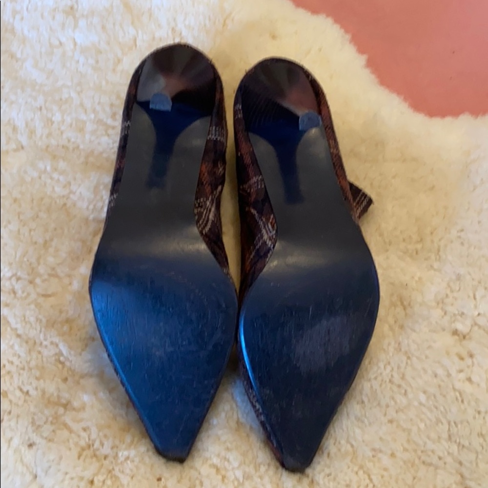 Bertinni Brown Plaid Heeled Booties Sz 11 - Picture 4 of 5